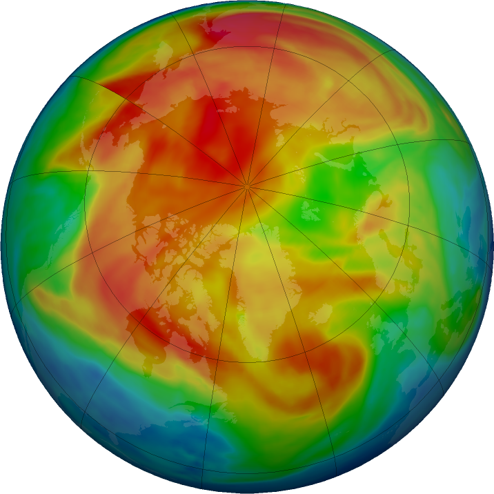 Arctic ozone map for 05 February 2019